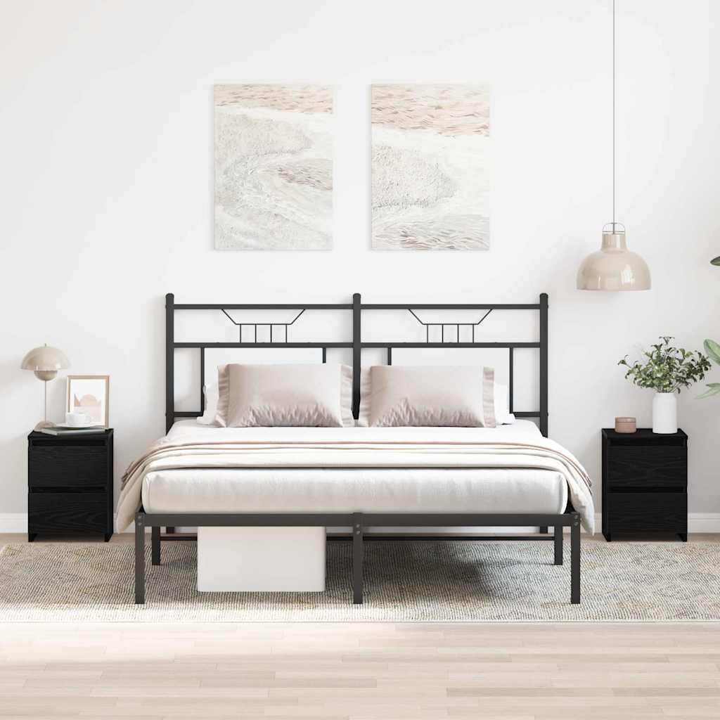 Nachttisch 2 pcs Schwarze Eiche 30 x 30 x 40 cm Holzwerkstoff