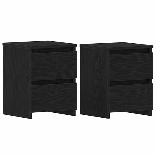 Nachttisch 2 pcs Schwarze Eiche 30 x 30 x 40 cm Holzwerkstoff