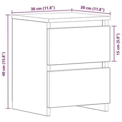 Nachttisch 2 pcs Schwarze Eiche 30 x 30 x 40 cm Holzwerkstoff