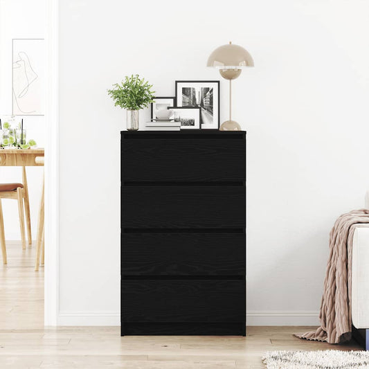 Sideboard Schwarz Eichen-Optik 60x35x98,5 cm Holzwerkstoff