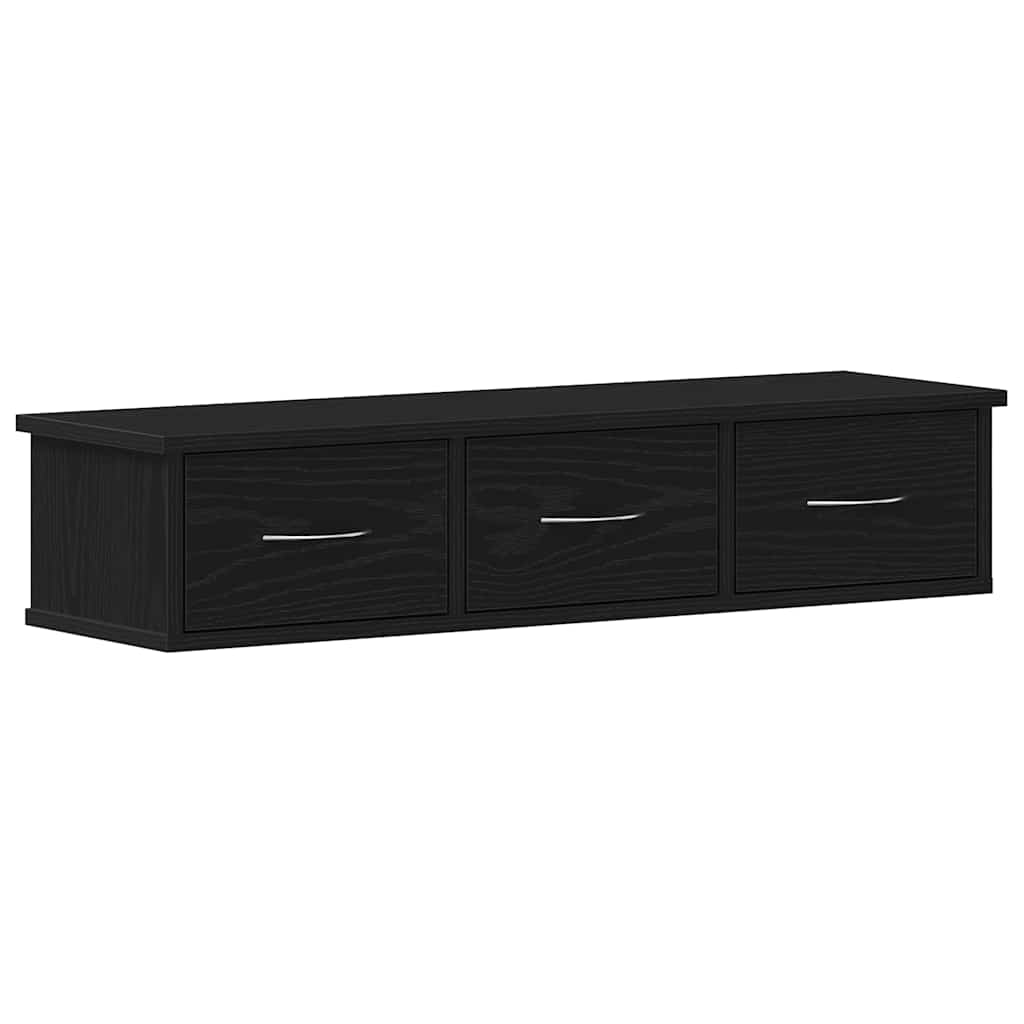 Overskab Sort Eg Look 88x26x18,5 cm Træ Materiale