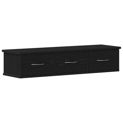 Overskab Sort Eg Look 88x26x18,5 cm Træ Materiale