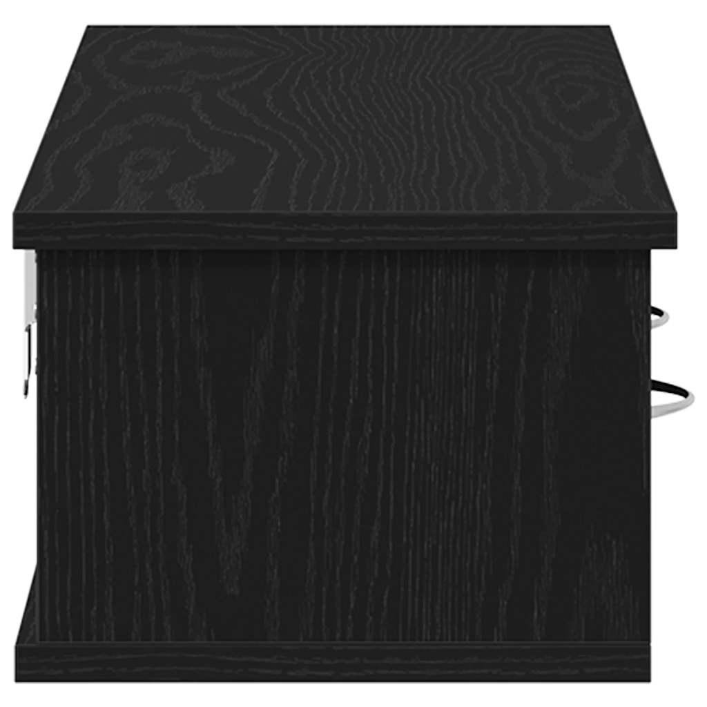 Overskab Sort Eg Look 88x26x18,5 cm Træ Materiale