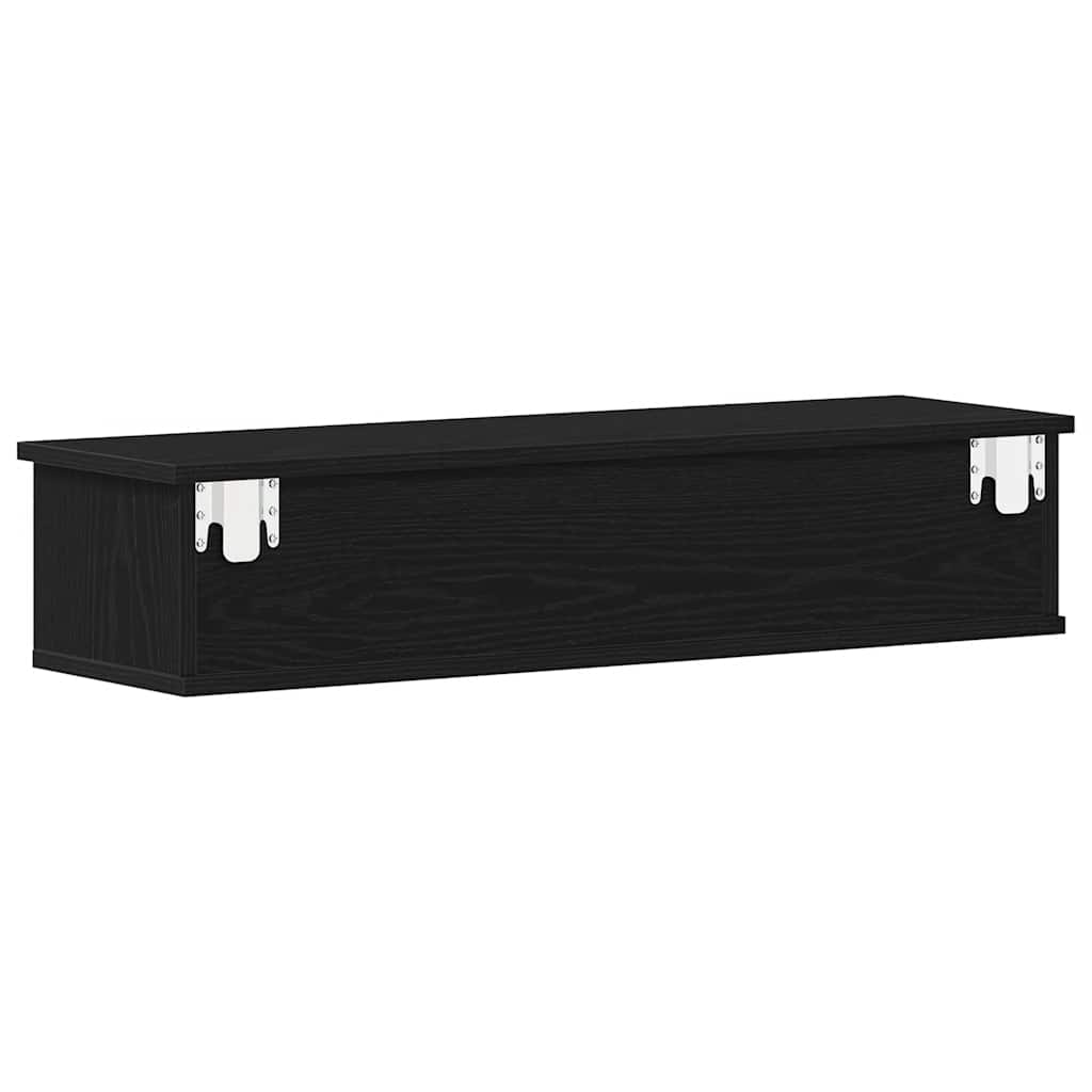 Overskab Sort Eg Look 88x26x18,5 cm Træ Materiale