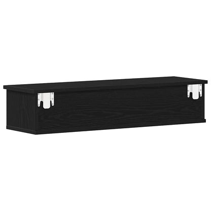 Overskab Sort Eg Look 88x26x18,5 cm Træ Materiale