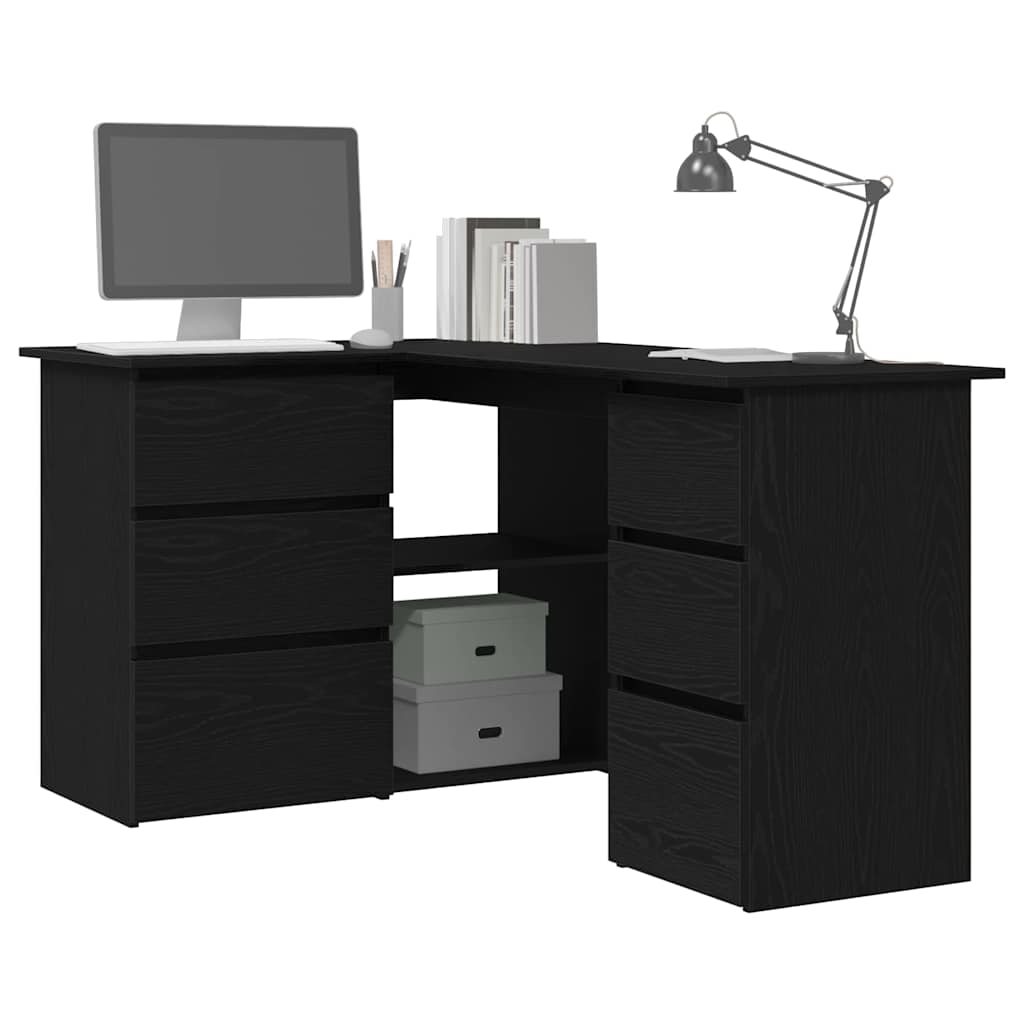 Eckschreibtisch Schwarze Eiche 145 x 100 x 76 cm Holzwerkstoff
