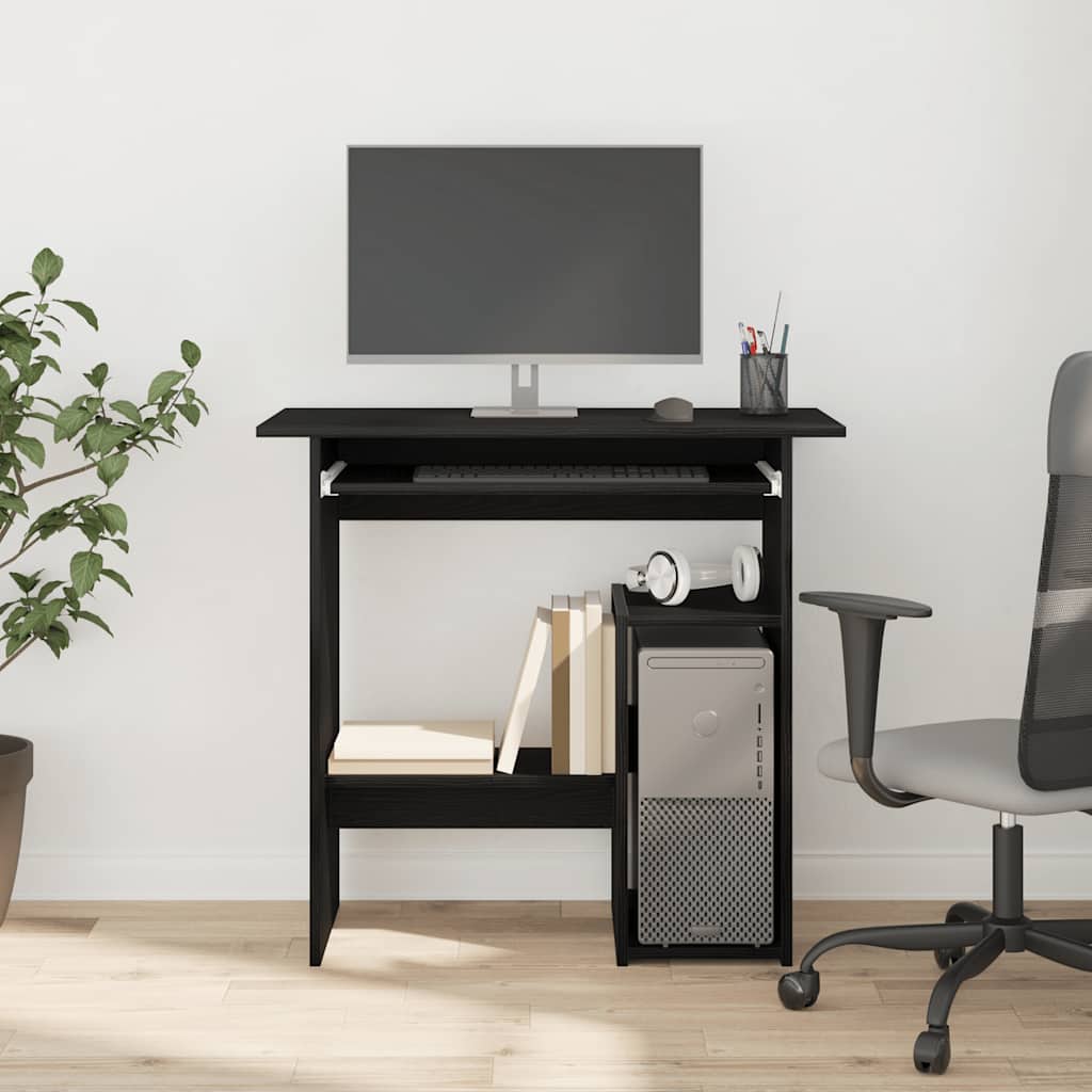Schreibtisch Schwarz Eichen-Optik 80x45x74 cm Holzwerkstoff