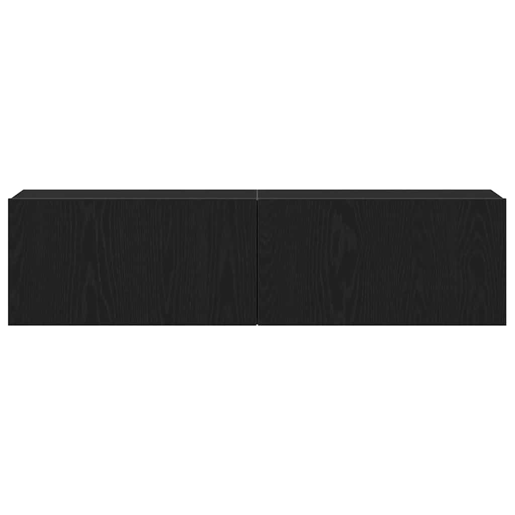 TV-Schrank Schwarz Eichen-Optik 120x30x30,5 cm Holzwerkstoff