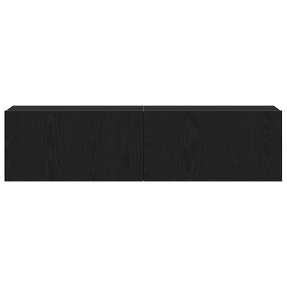 TV-Schrank Schwarz Eichen-Optik 120x30x30,5 cm Holzwerkstoff