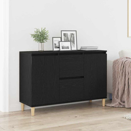 Sideboard mit Schubladen Schwarz 101 x 35 x 60 cm Holzwerkstoff