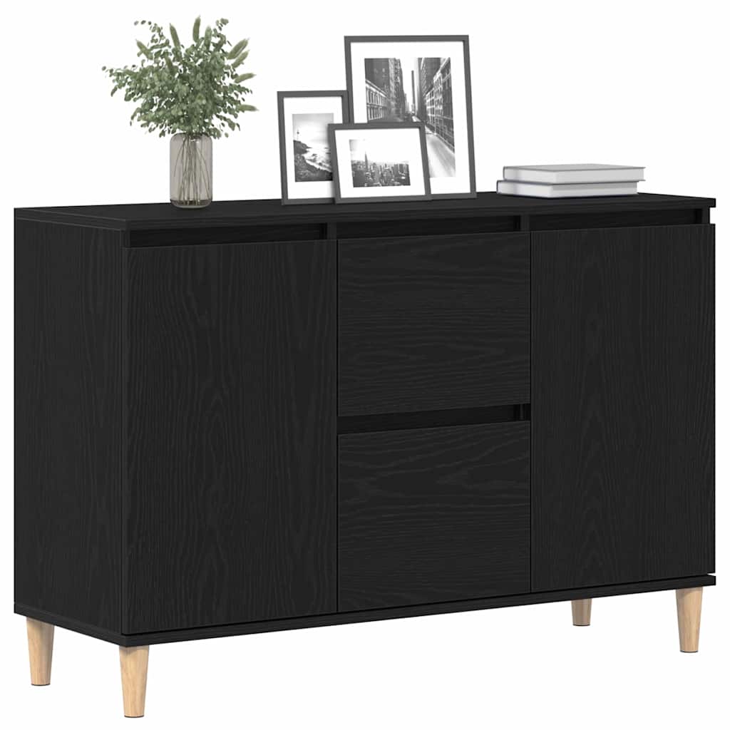Sideboard mit Schubladen Schwarz 101 x 35 x 60 cm Holzwerkstoff