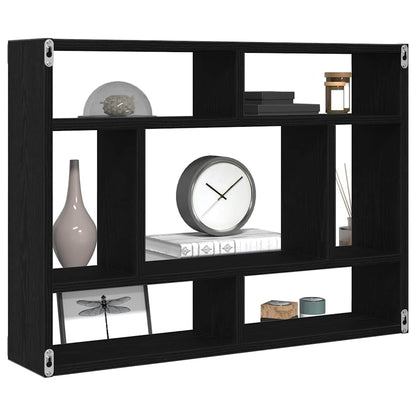 Wandregal Schwarz Eichen-Optik 75x16x55 cm Holzwerkstoff