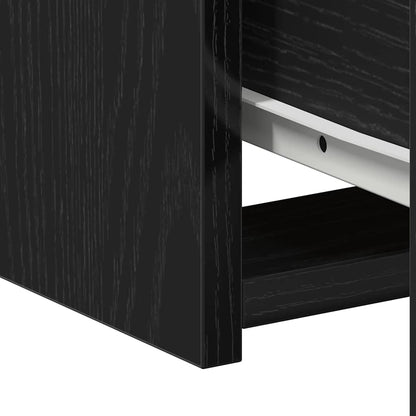 Nachttische 2er Set Schwarz Eiche 50x32x60cm Holzwerkstoff