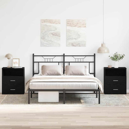 Nachttische 2er Set Schwarz Eiche 50x32x60cm Holzwerkstoff