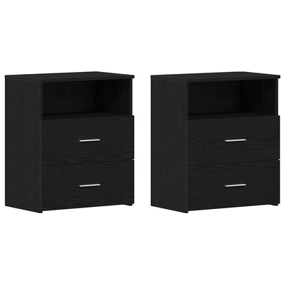 Nachttische 2er Set Schwarz Eiche 50x32x60cm Holzwerkstoff