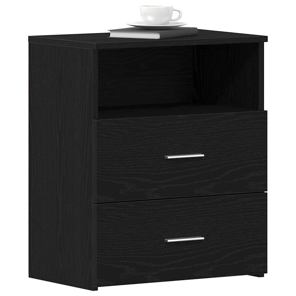 Nachttische 2er Set Schwarz Eiche 50x32x60cm Holzwerkstoff