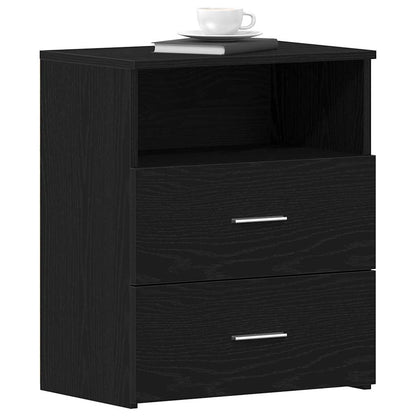 Nachttische 2er Set Schwarz Eiche 50x32x60cm Holzwerkstoff