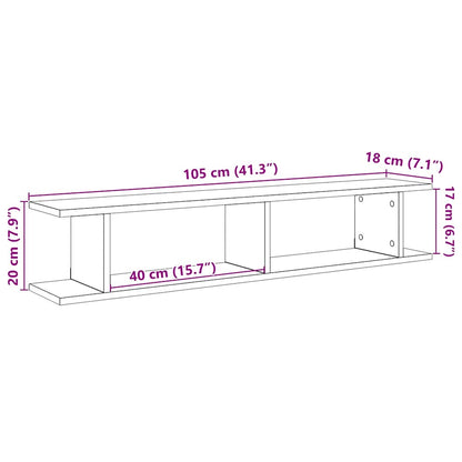 Wandregale 2Stk. Schwarz Eichen-Optik 105x18x20cm Holzwerkstoff