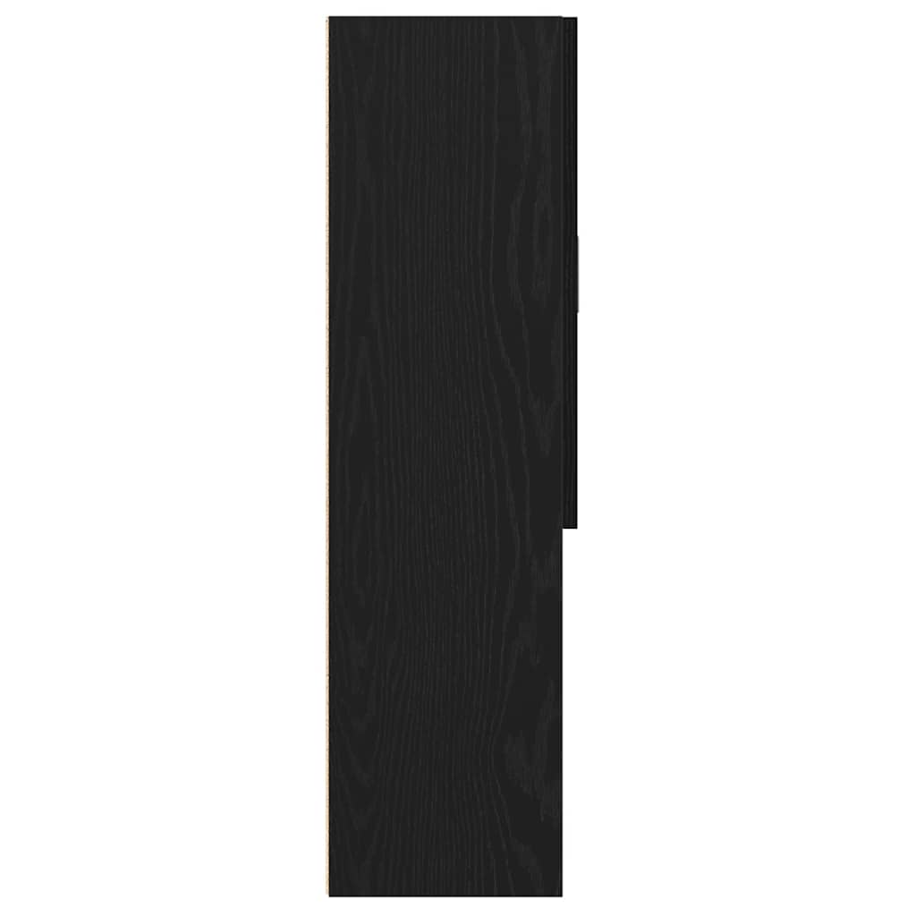 Waschmaschinenschrank Schwarz Eichen-Optik 70,5x25,5x90 cm
