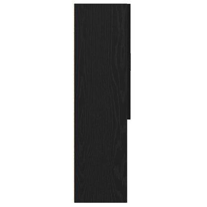 Waschmaschinenschrank Schwarz Eichen-Optik 70,5x25,5x90 cm