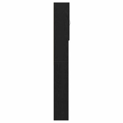 Waschmaschinenschrank Schwarz Eichen-Optik 64x25,5x190 cm