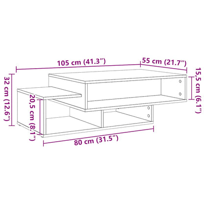 Couchtisch Schwarz Eichen-Optik 105x55x32 cm Holzwerkstoff