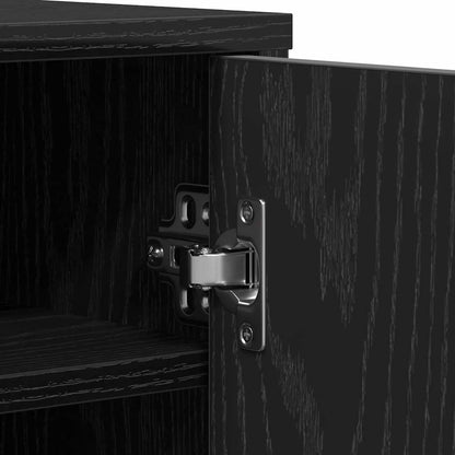 Schuhschrank Schwarz Eichen-Optik 60x35x92 cm Holzwerkstoff