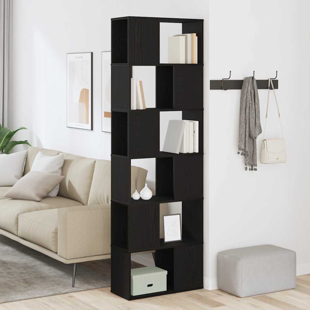 Bogreol/Rumadskiller Sort Eg Look 60x24x186 cm