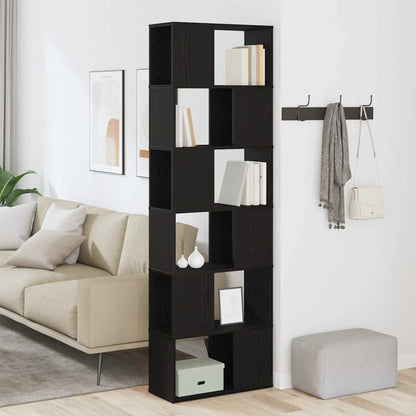 Bogreol/Rumadskiller Sort Eg Look 60x24x186 cm