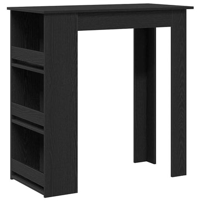 Bartisch mit Regal Schwarz Eichen-Optik 102x50x103,5 cm