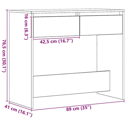 Konsolentisch Schwarz Eichen-Optik 89x41x76,5 cm Holzwerkstoff