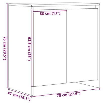 Sideboard Schwarz Eichen-Optik 70x41x75 cm Holzwerkstoff