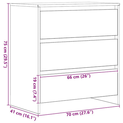 Sideboard Schwarz Eichen-Optik 70x41x75 cm Holzwerkstoff
