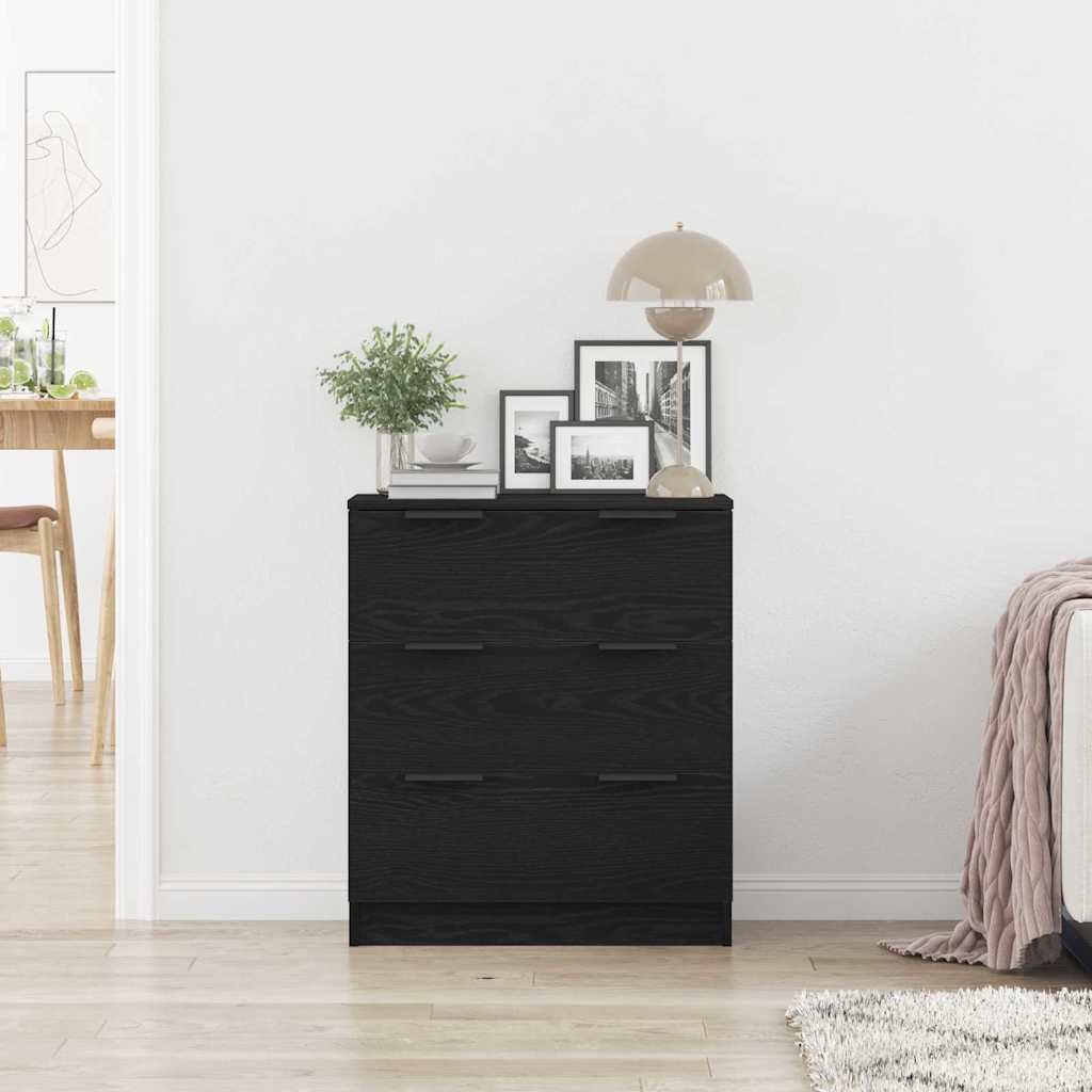 Sideboard mit Schubladen Schwarz 60 x 30 x 70 cm Holzwerkstoff