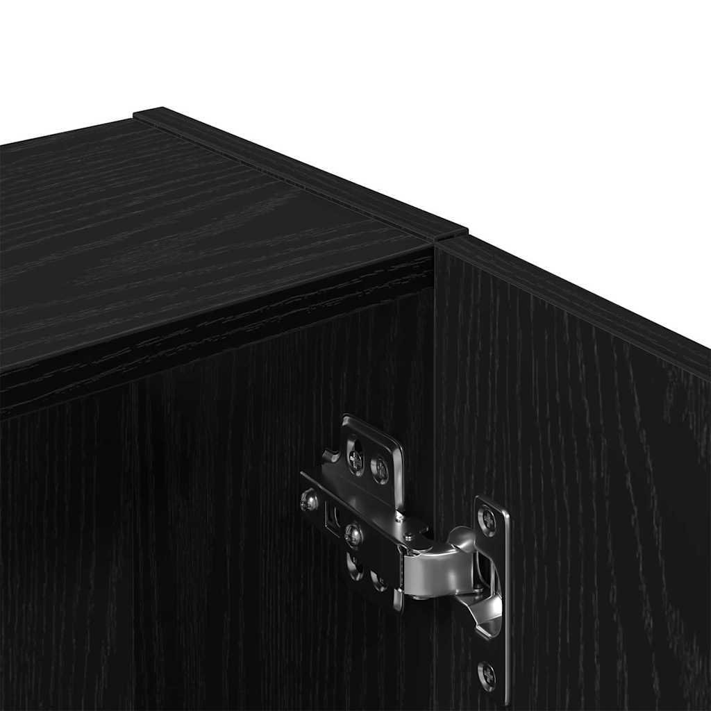 Badezimmer-Spiegelschrank - Schwarzer Eichenlook, 64x20x66.5 cm, Gefertigt aus Holzwerkstoff