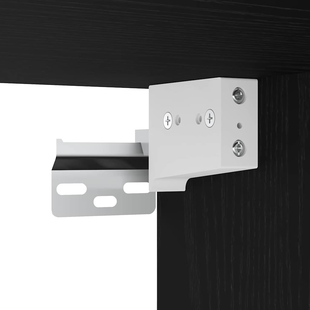 Badezimmer-Spiegelschrank - Schwarzer Eichenlook, 64x20x66.5 cm, Gefertigt aus Holzwerkstoff