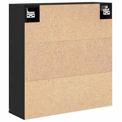 Badezimmer-Spiegelschrank - Schwarzer Eichenlook, 64x20x66.5 cm, Gefertigt aus Holzwerkstoff