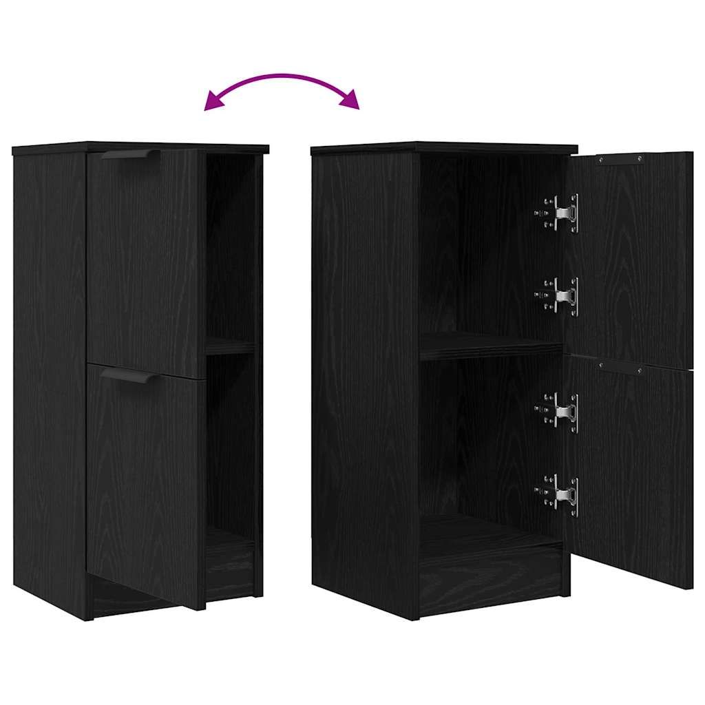 Sideboard 2 pcs Schwarze Eiche 30 x 30 x 70 cm Holzwerkstoff