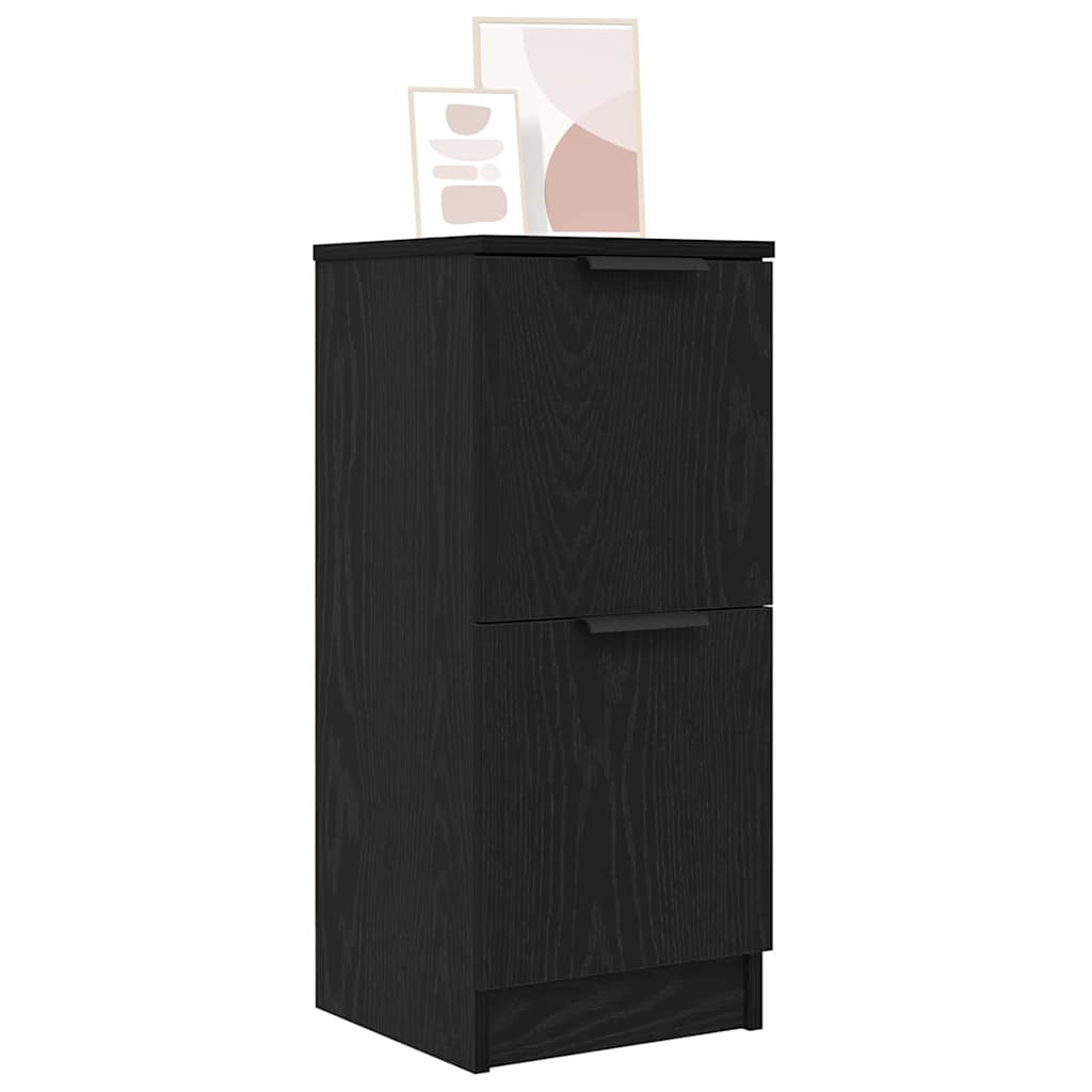 Sideboard 2 pcs Schwarze Eiche 30 x 30 x 70 cm Holzwerkstoff