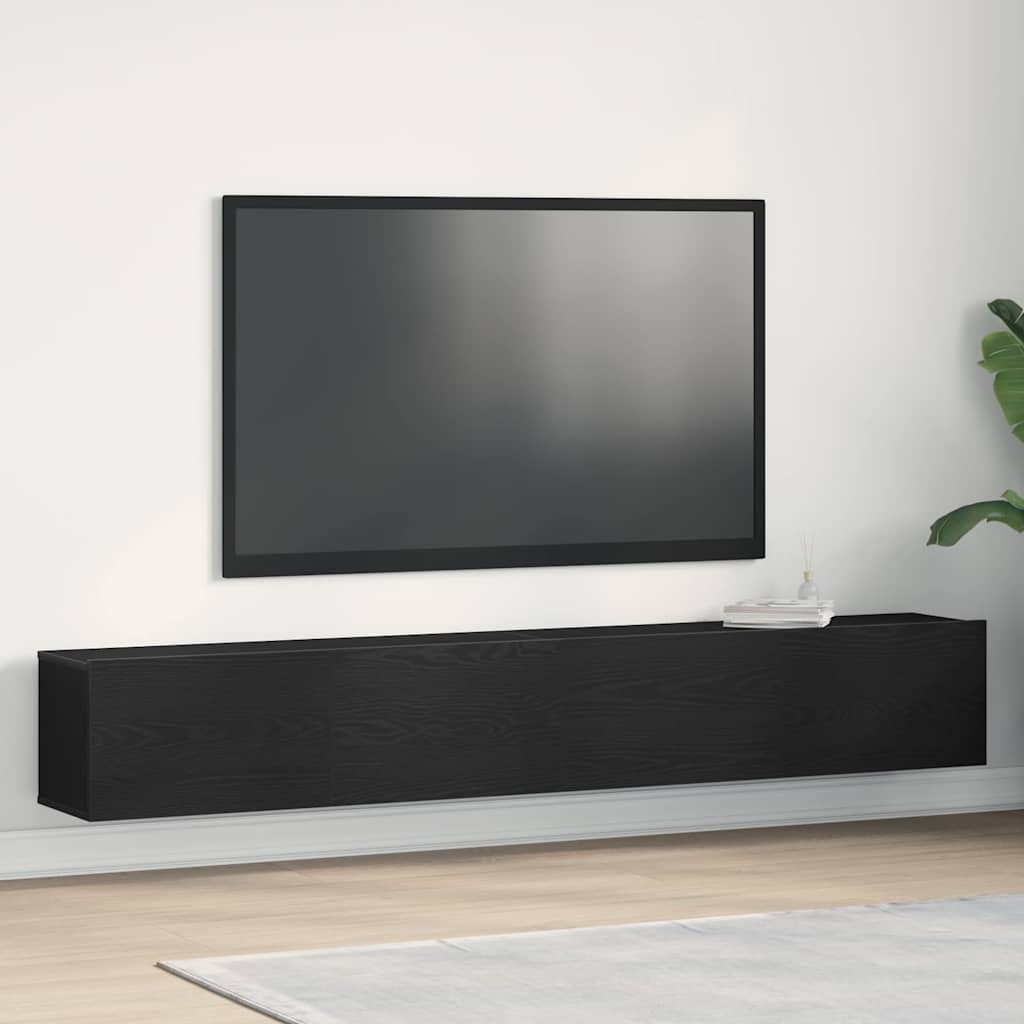 TV-Schränk 2 pcs Schwarz 100 x 30 x 30 cm Holzwerkstoff