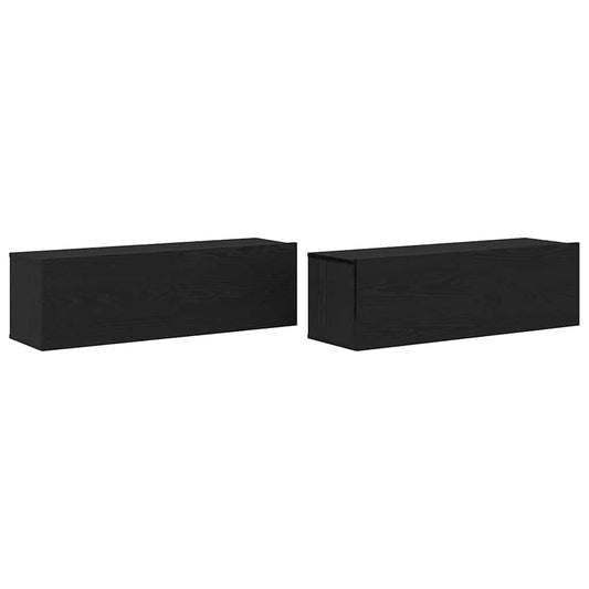 TV-Schränk 2 pcs Schwarz 100 x 30 x 30 cm Holzwerkstoff