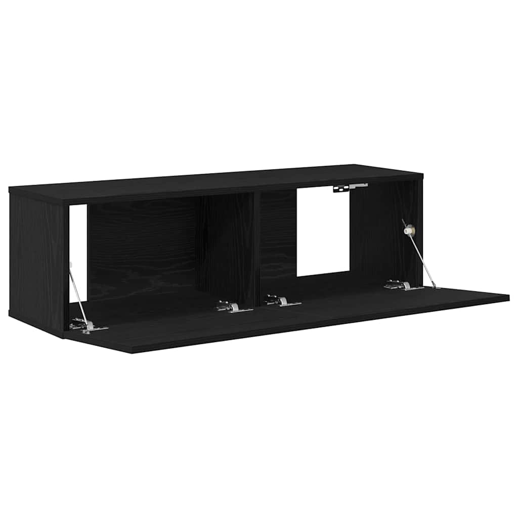 TV-Schränk 2 pcs Schwarz 100 x 30 x 30 cm Holzwerkstoff