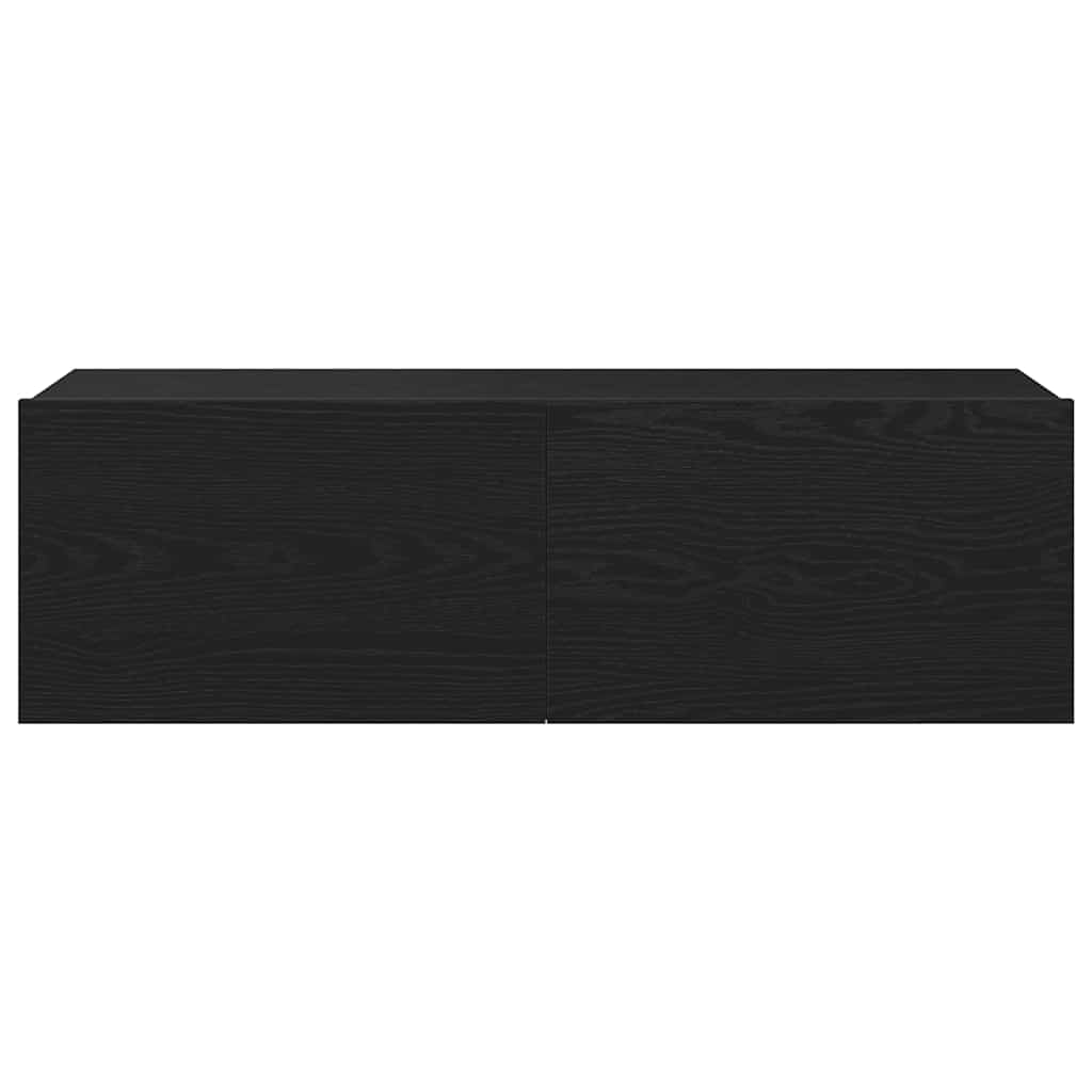 TV-Schränk 2 pcs Schwarz 100 x 30 x 30 cm Holzwerkstoff