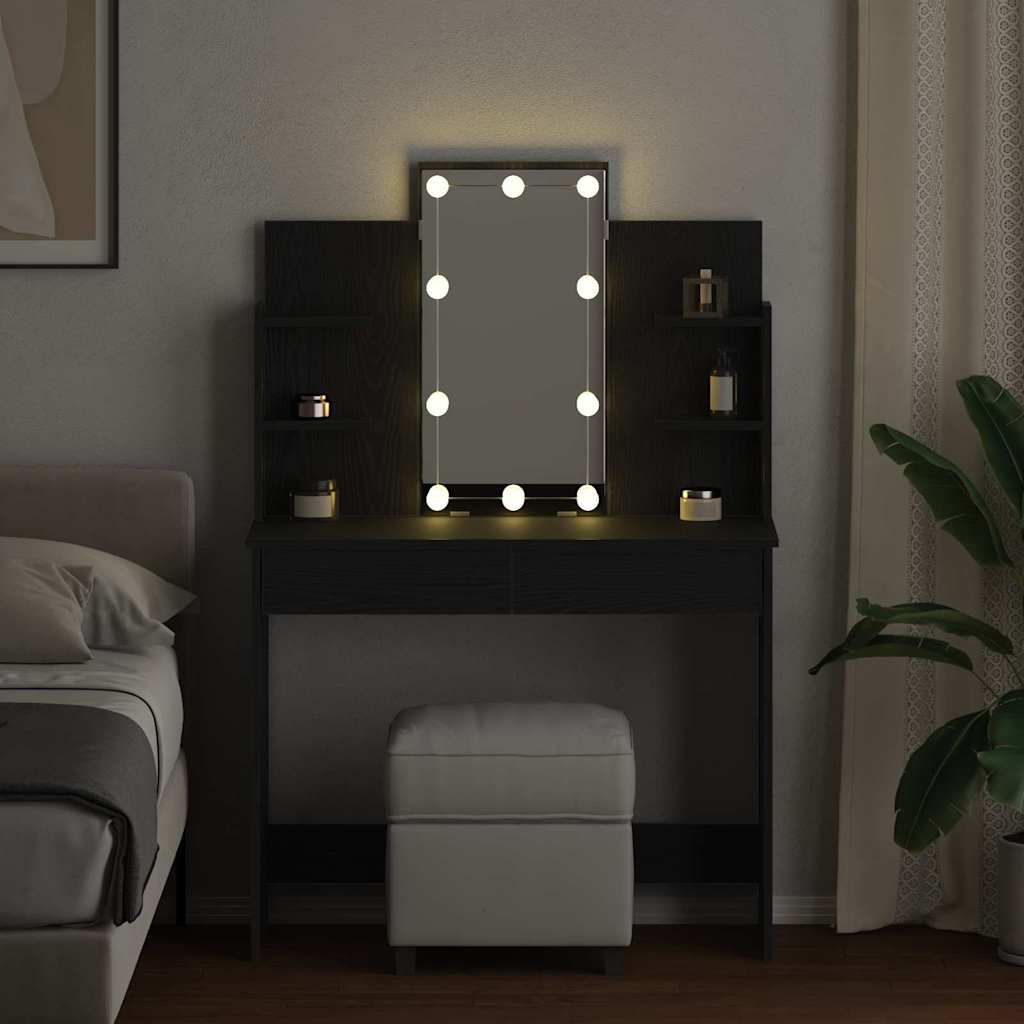 Schminktisch Schwarze Eiche 96 x 40 x 142 cm Holzwerkstoff