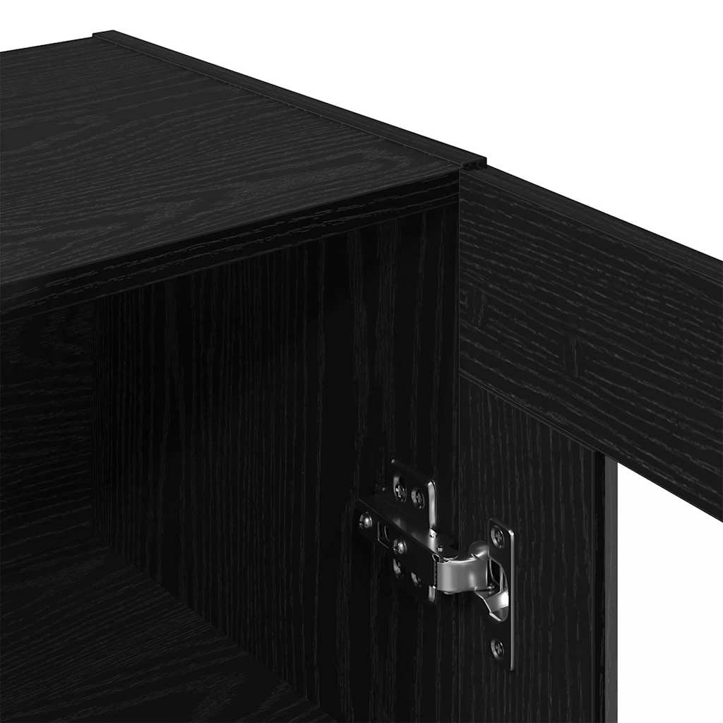 Wandschrank Wandmontiert Schwarze Eiche 69.5 x 34 x 90 cm