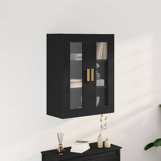 Wandschrank Wandmontiert Schwarze Eiche 69.5 x 34 x 90 cm