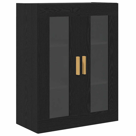 Wandschrank Wandmontiert Schwarze Eiche 69.5 x 34 x 90 cm