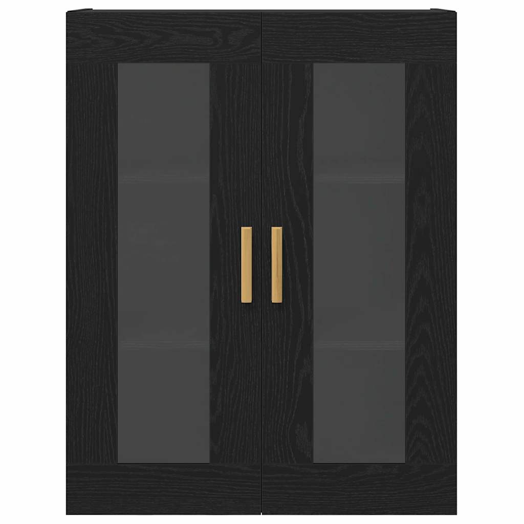 Wandschrank Wandmontiert Schwarze Eiche 69.5 x 34 x 90 cm