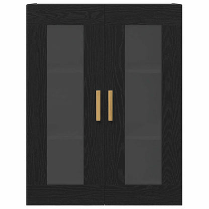 Wandschrank Wandmontiert Schwarze Eiche 69.5 x 34 x 90 cm