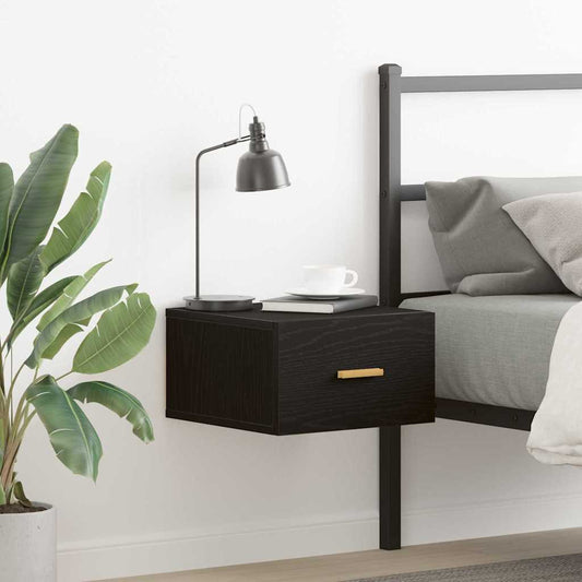 Wandmontierter Nachtschrank Schwarze Eiche 35 x 35 x 20 cm